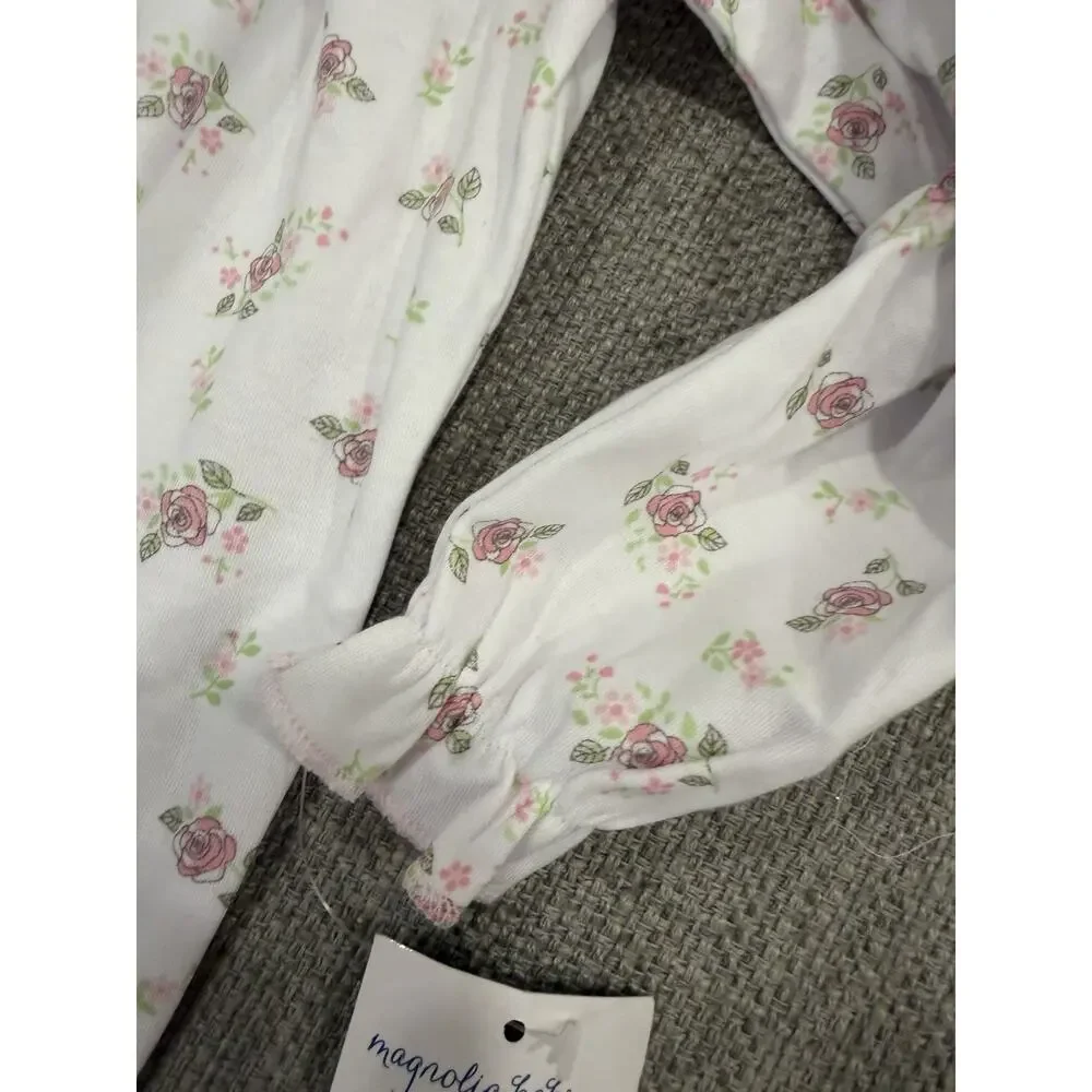 Magnolia Baby Smocked Bishop Style Long Sleeve Fleoal Romper 9 Months NWT $62